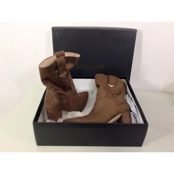 Lulus Western Leather Ankle Boots Womens 6.5 - Picture 2 of 10